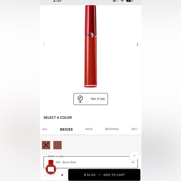 Armani beauty lip maestro in shade 418 - Picture 2 of 2